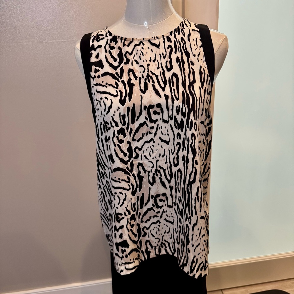 Joie Silk Leopard Print Sleeveless Blouse